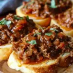 Open Face Garlic Toast Sloppy Joes