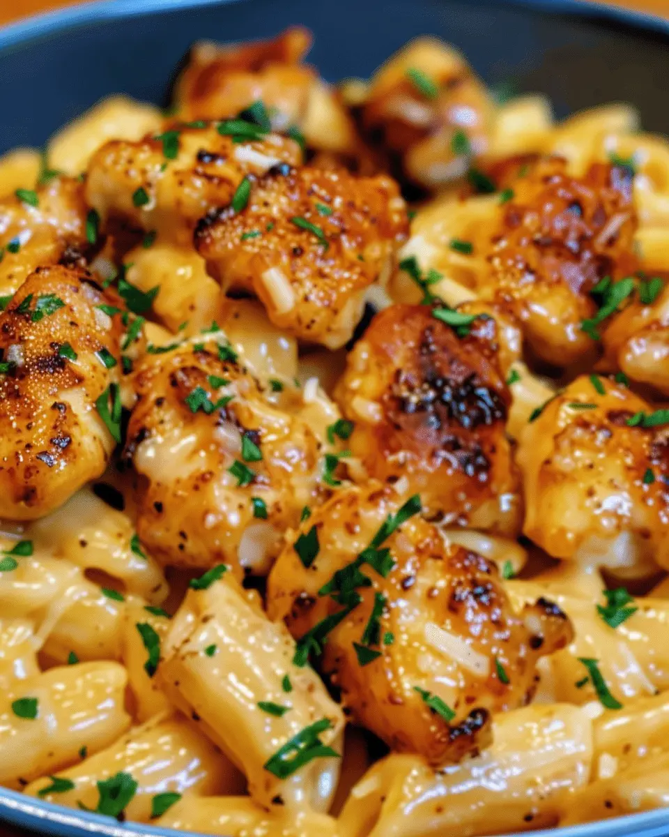 Garlic Butter Chicken Bites: Easy Savory Creamy Parmesan Pasta