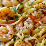 Slow Cooker Garlic Shrimp Pasta