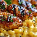 Sweet and Spicy Honey Pepper Chicken with Macaroni and Cheese Recipe