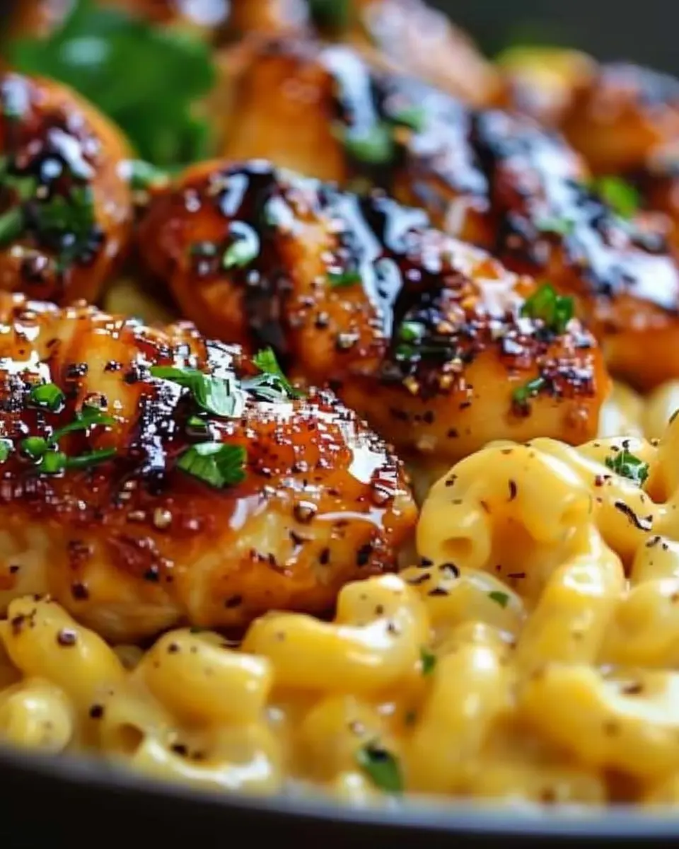 Sweet and Spicy Honey Pepper Chicken: The Best Comfort Meal with Mac and Cheese