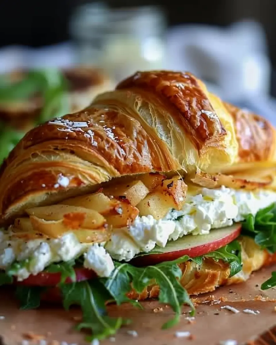 Apple & Goat Cheese Croissant Sandwich: An Indulgent Delight with Turkey Bacon