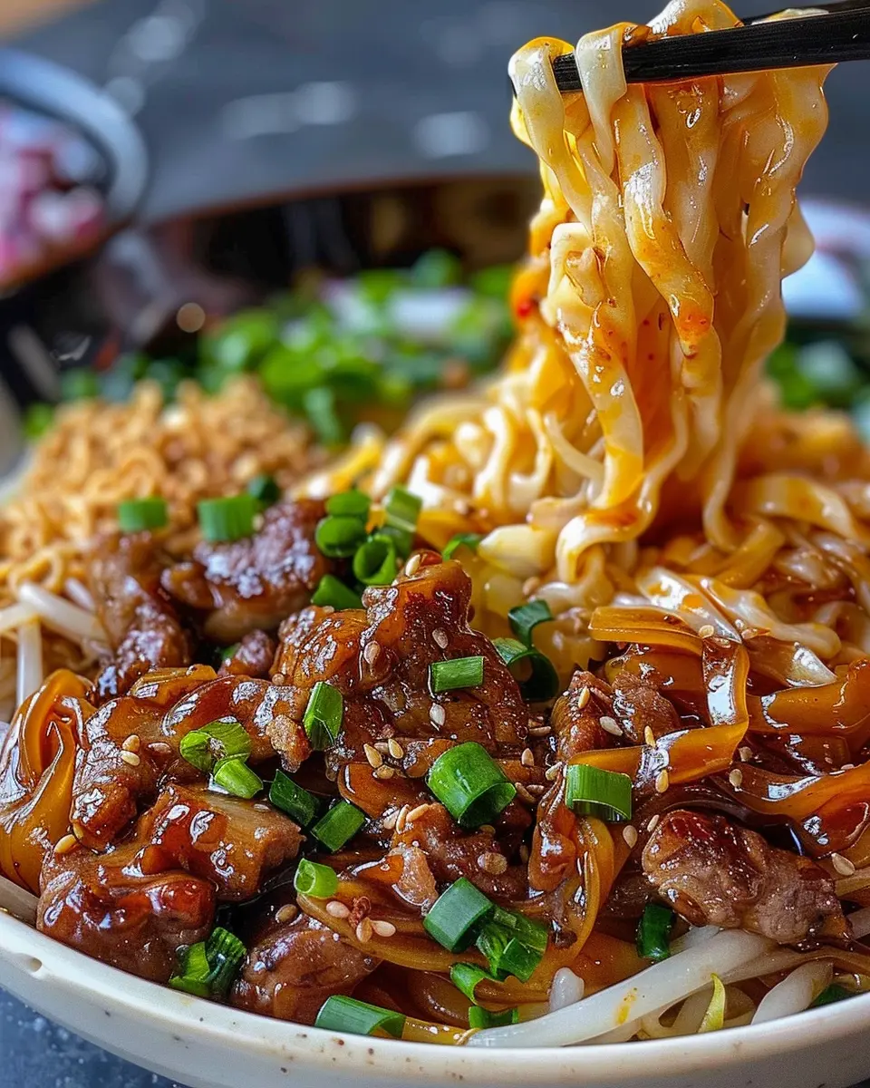 Potsticker Noodle Bowl with Pork &amp; Cabbage Slaw
