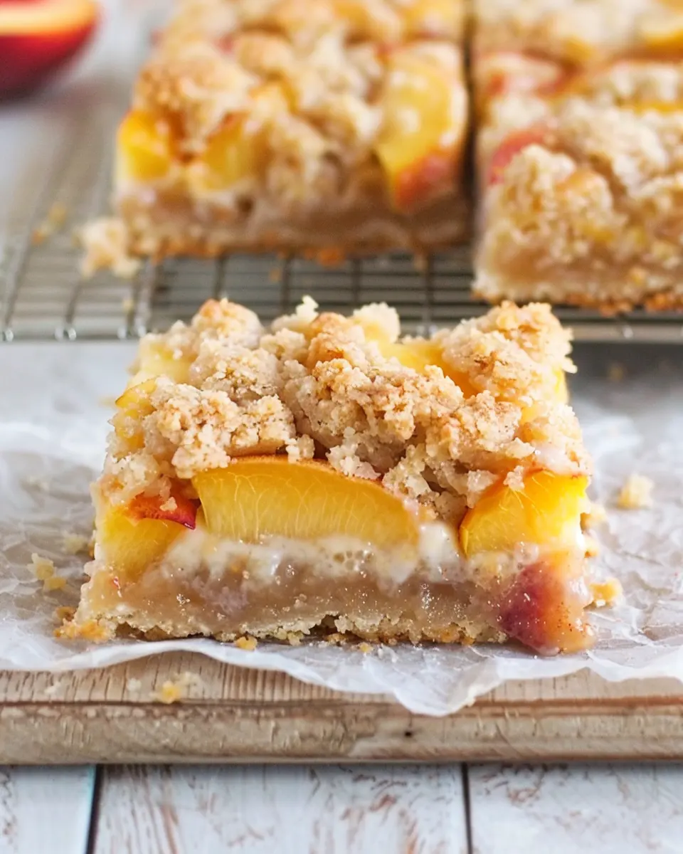 Peaches and Cream Crumble Bars: Indulgent Summer Delight