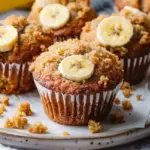 Delightful Homemade Banana Bread Muffins with Crunchy Topping