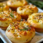 Golden Crust Garlic Rosemary Focaccia Muffins