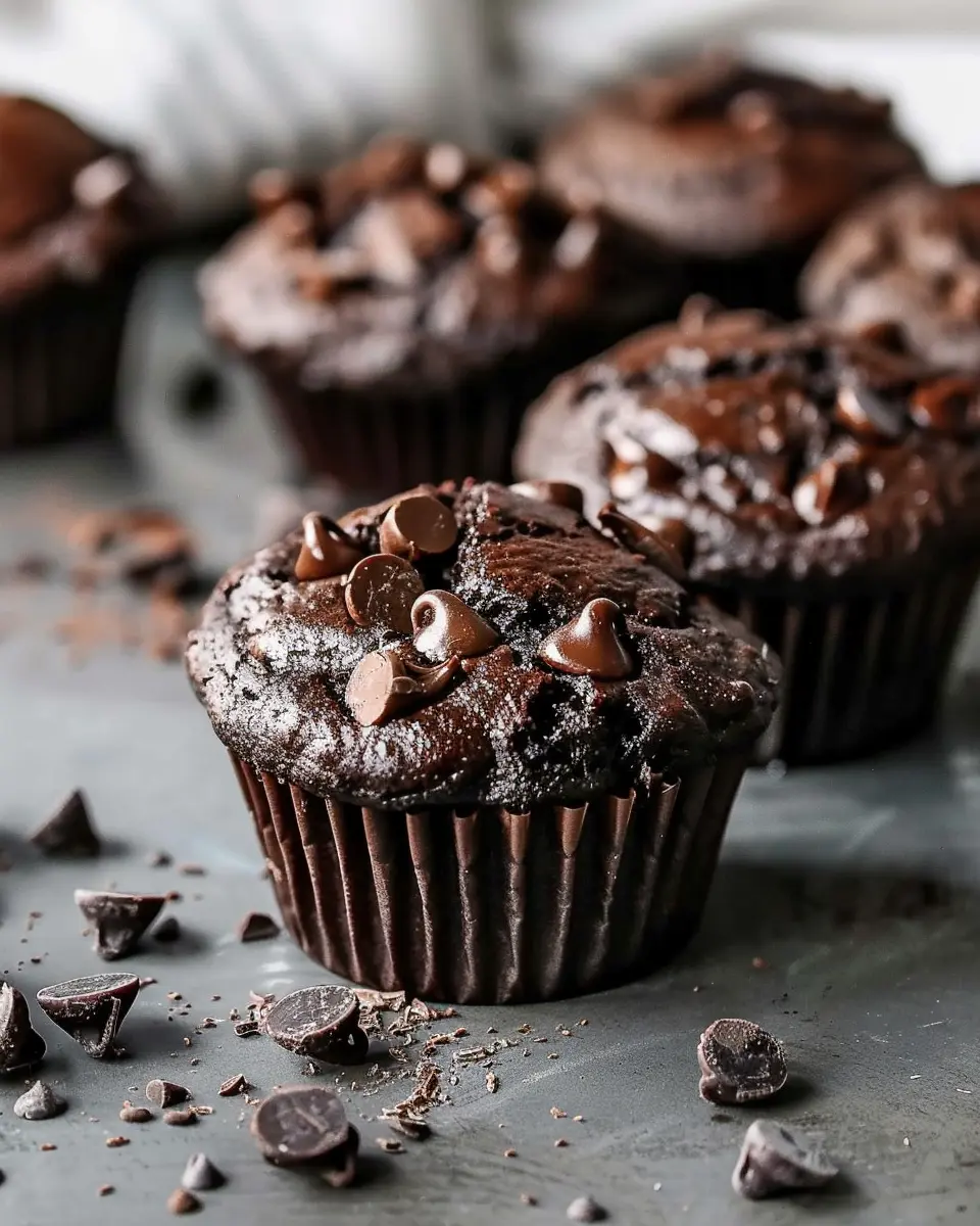 double chocolate chip muffins