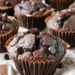 Bakery Style Double Chocolate Chip Muffins
