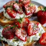 Roasted Strawberry Whipped Ricotta Toast
