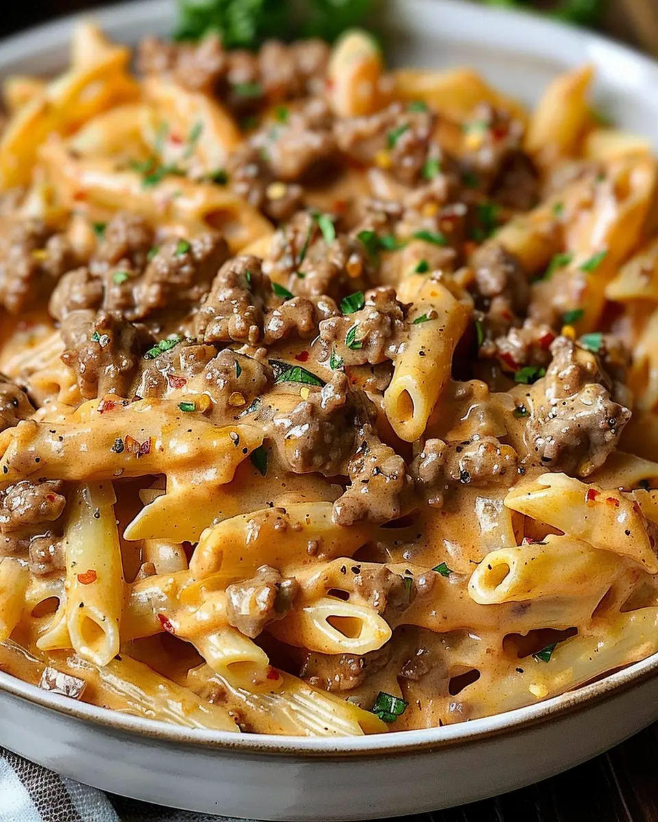 Irresistible Creamy Beef Pasta for Cozy Nights with Turkey Bacon