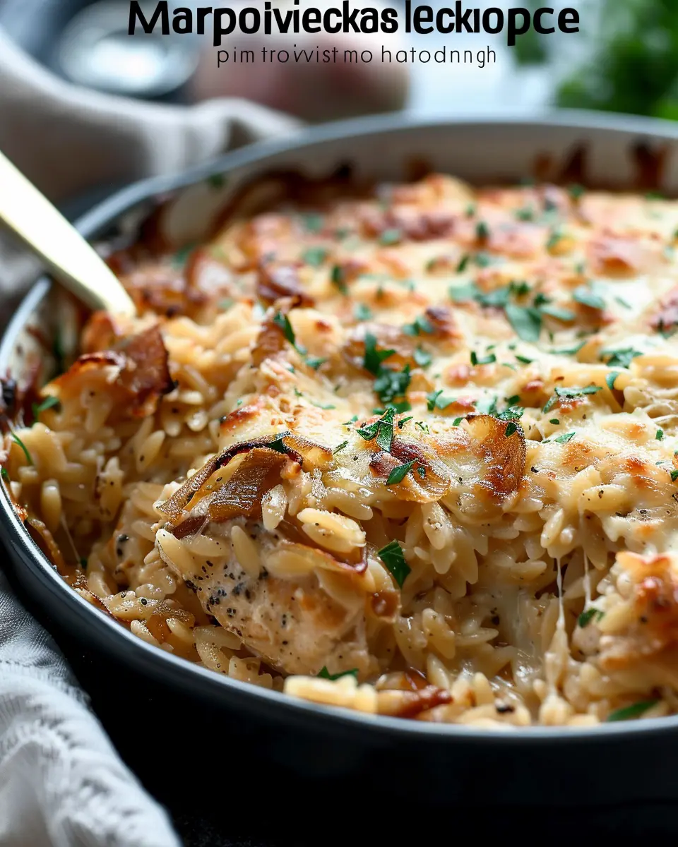 French Onion Chicken Orzo Casserole: Indulgent Comfort Food Delights