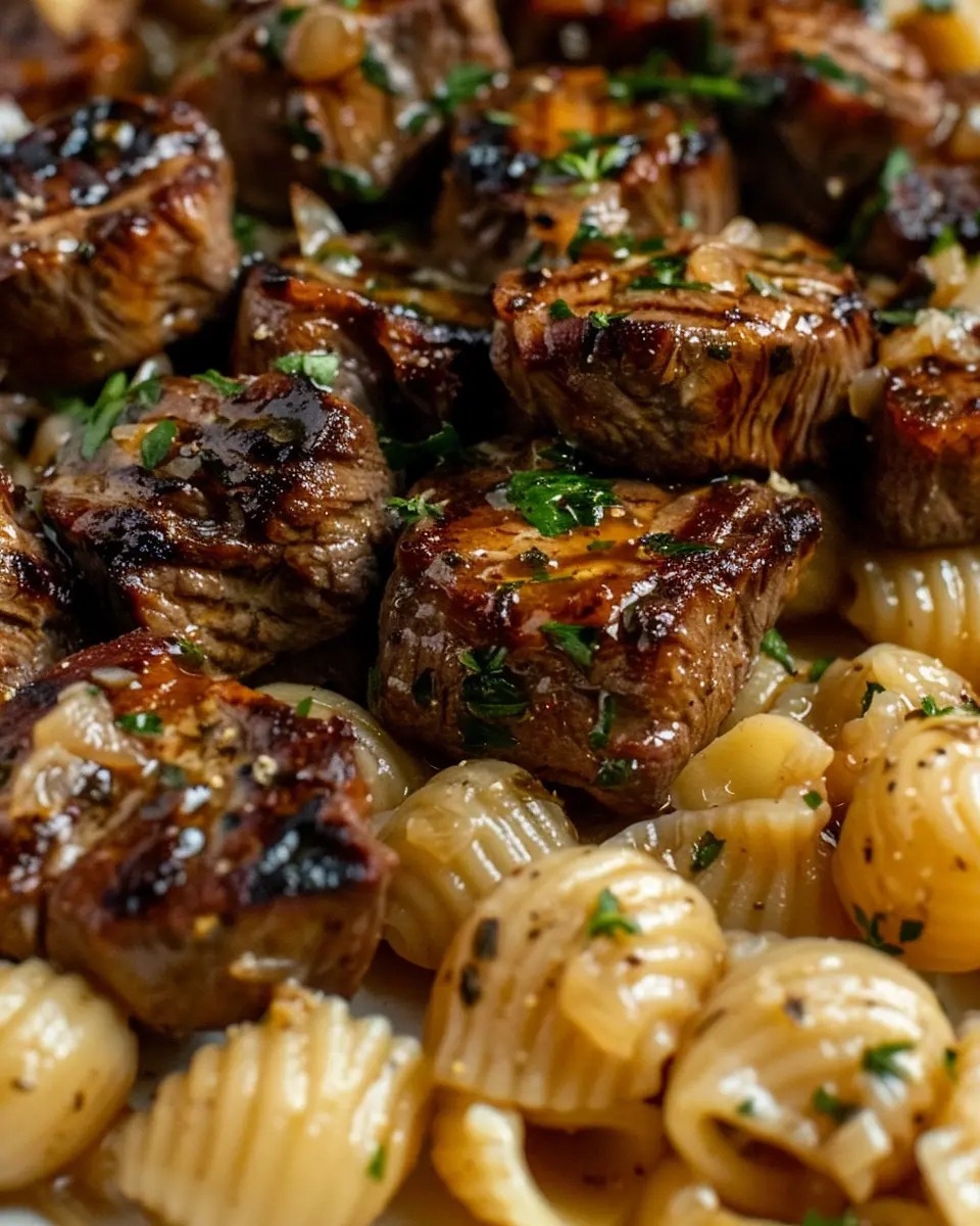 Garlic Butter Steak Bites &amp; Shell Pasta: A Juicy Creamy Delight