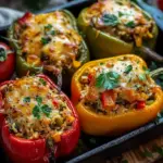 Easy Vegetarian Stuffed Bell Peppers with Rice