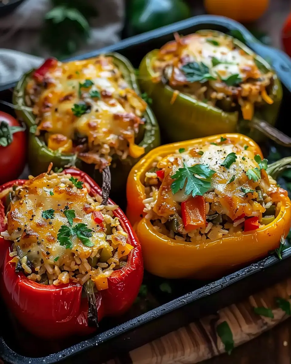 Easy Vegetarian Stuffed Bell Peppers: A Flavorful Rice Delight
