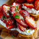 Roasted Strawberry Whipped Ricotta Toast