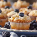 Blaubeer-Cheesecake-Muffins mit Streuseln