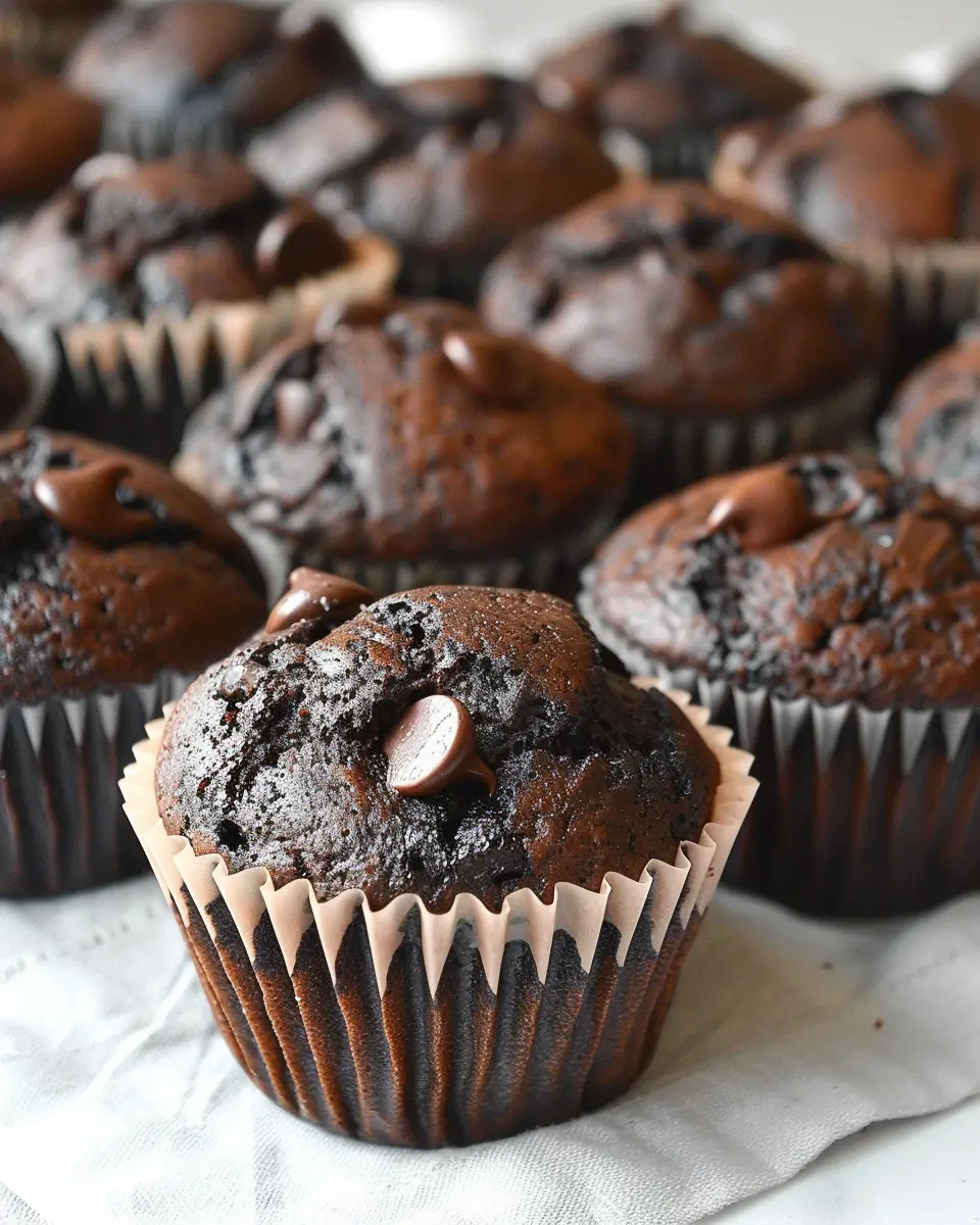 Bakery Style Double Chocolate Chip Muffins: Indulgent and Easy Delight